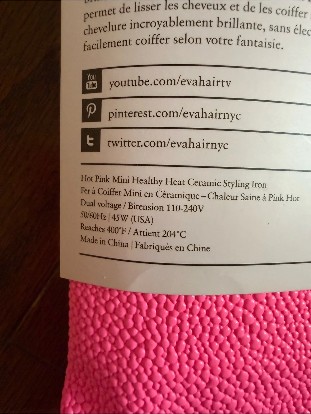 Hot Pink Mini Hair Straightener with Travel Pouch EVA NYC